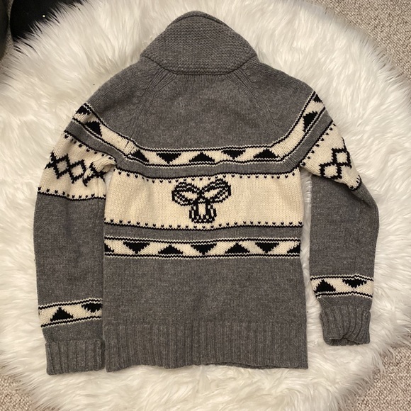 TNA 100% Lambswool Grey Knitted Zip Up Sweater - Picture 8 of 12